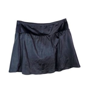 Lands End Womens Swim Skirt 8 Black Beach Swim Bottom Pull On Modest Swimwear